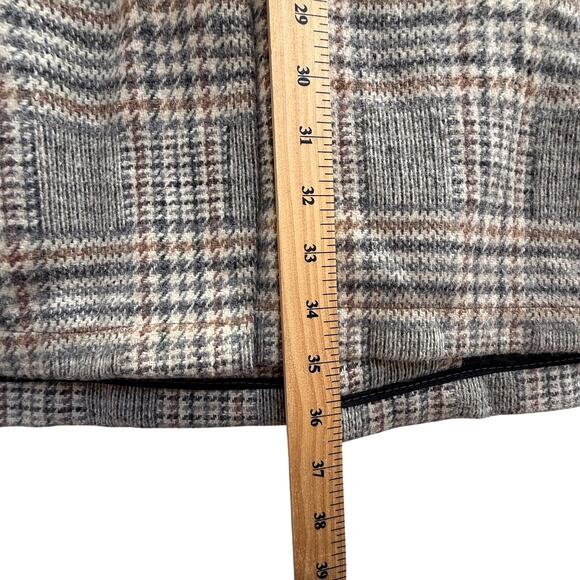 VTG 70s Weathercaster Car Coat Mens 44 US L Gray Tweed Faux Fur Lined Jacket - Picture 5 of 7